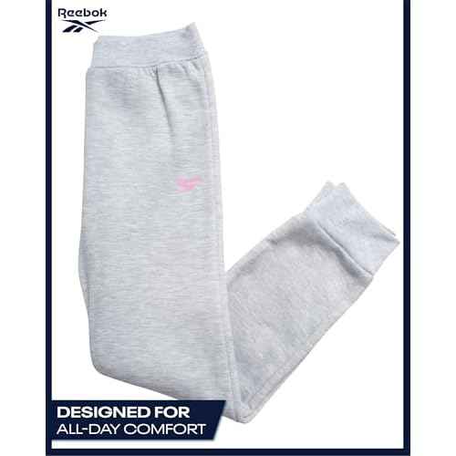 Reebok Girls Sweatsuit Set - 2 Piece Soft Long Sleeve Hoodie Sweatshirt and Sweatpants for Girls - Athletic Sweatsuit