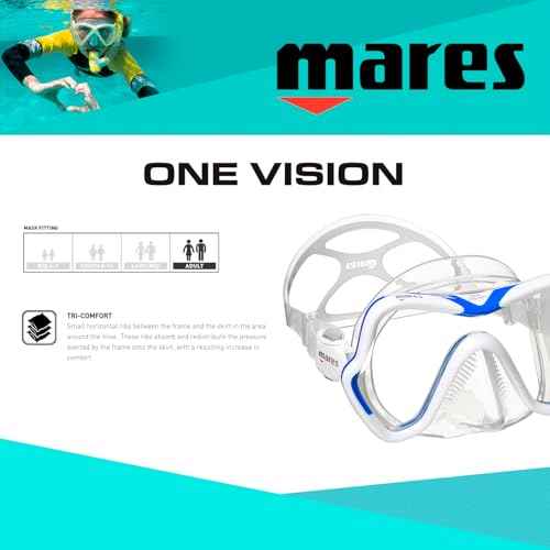 Mares Unisex Adult One Vision Panoramic View Single-Lens Scuba Diving Mask