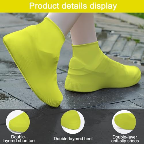 Waterproof Emulsion Shoe Covers for Men and Women Universal Fit Shoe Protector for Outdoor and Indoor Reusable Non-Slip Guard
