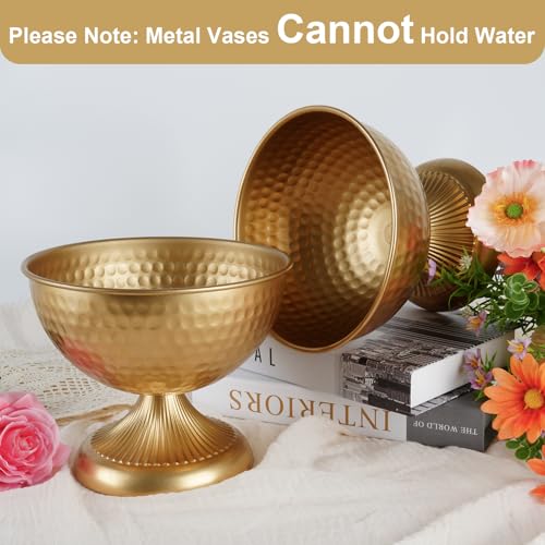 Gold Vases for Wedding Centerpieces, Set of 10 Metal Vase Small Table Centerpiece Flower Stands Wedding Arrangement for We...
