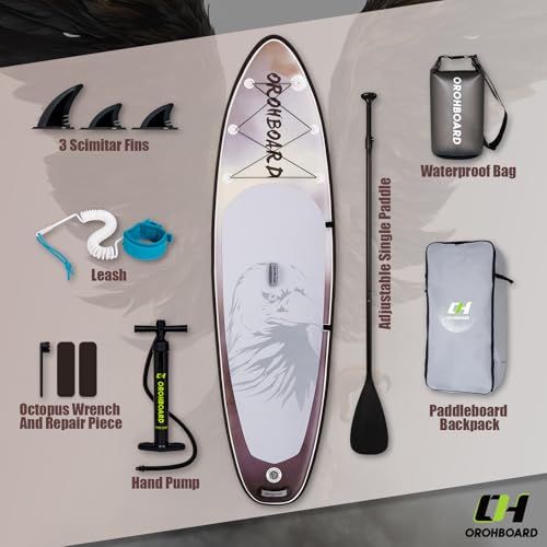 OROHBOARD 10’6/11’6 Inflatable Stand Up Paddle Board with Premium Paddleboards Accessories, Wide Stable Designed SUP Paddl...