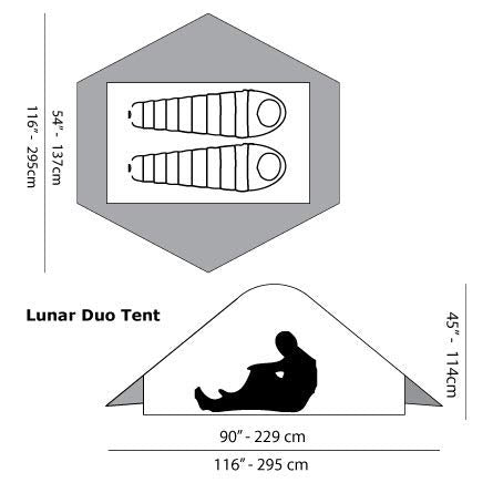 Six Moon Designs Lunar Duo Outfitter 2 Person Ultralight Backpacking Tent. 57 oz Gray. This Hiking or Backpacking Tent Pro...