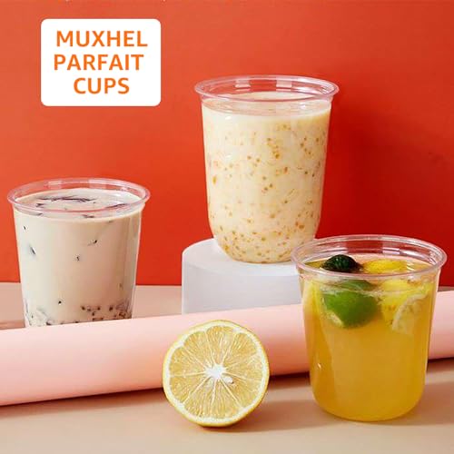 MUXHEL 200 Pcs 12 oz Clear Plastic Cups, Plastic Stemless Wine Glasses Disposable, Crystal Wine Cups Suitable for Cocktail...