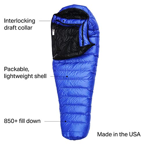 Western Mountaineering Ultralite 20도 침낭 로열 블루 152cm / 왼쪽 지퍼