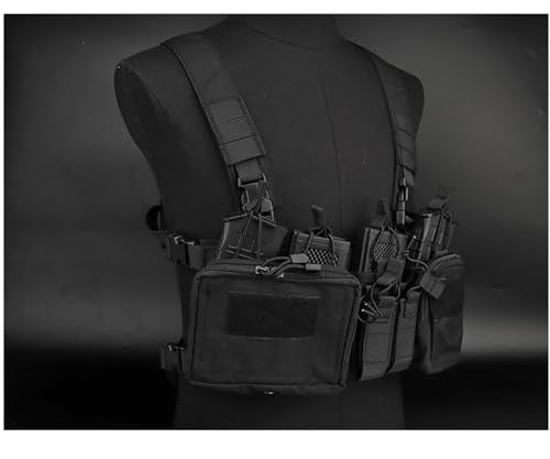 Lancer Tactical D3CRH Chest Rig w/Quad & 9mm Magazine Pouches (OD Green) – Compatible with Tactical Backpack (Not Included)