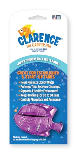 Clarence the Clarifier Fish Aquarium Water Clarifier | Clear Cloudy Fish Tank Water Treatment, Safe for Freshwater & Saltw...