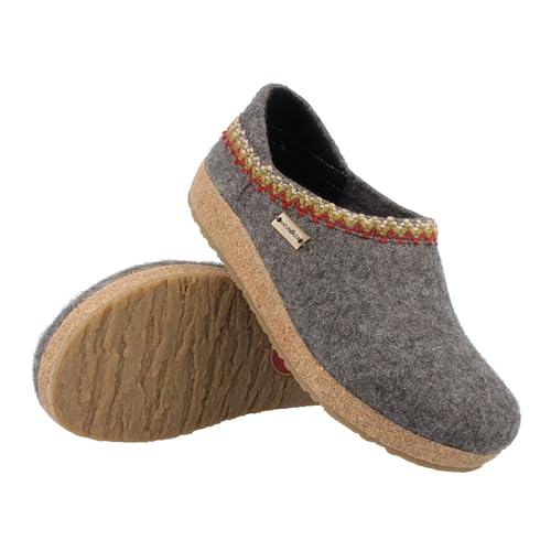 HAFLINGER Grizzly GZH Zigzag Felt Clog Wool Shoe