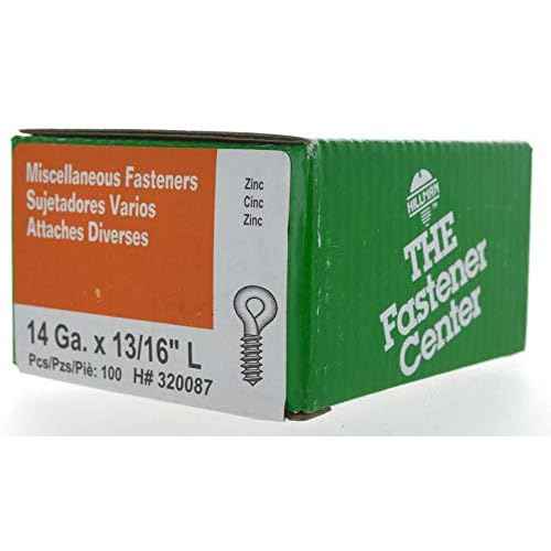 Hillman 320087 .080 x 13/16" Zinc-Plated Small Screw Eye 100-Pack