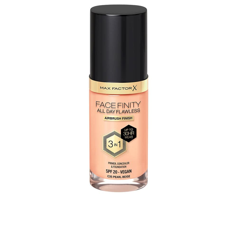 Max Factor Facefinity All Day Flawless 3 In 1 Foundation SPF 20, 30 Ml, 35 Pearl Beige