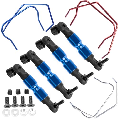 hopsupRC RC Aluminum Front & Rear Wide Sway Bar Kit Upgrades Part for 1/10 Slash Stampede Rustler Rally 4X4 RC Car,Alloy S...