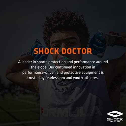 Shock Doctor Youth Boys Compression Shirt with Neckguard for Hockey. Long Sleeves with Integrated Neck Guard. for Youth Boys