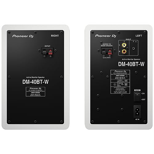 Pioneer Dj Dm-40Bt Desktop Monitor System With Bluetooth Functionality, 4-Inch (Pair, White)