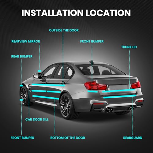 LonXFan Black Carbon Fiber Wrap (4In x 33Ft) 5D Carbon Anti-Collision Window Sill Bumper Door sill Protector for Most Cars...