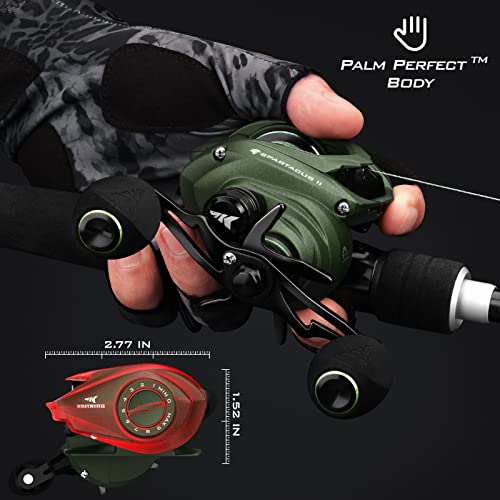 KastKing Spartacus II Rods and Combos, Cast - 7'10" - H Power, 7.2:1 Gear Ratio, Stryker Green,Right Handed