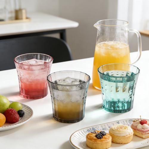 AVLA 12 Pack Plastic Water Tumblers, 10 OZ Unbreakable Acrylic Drinking Glasses, Transparent Reusable Juice Wine Cup, BPA-...