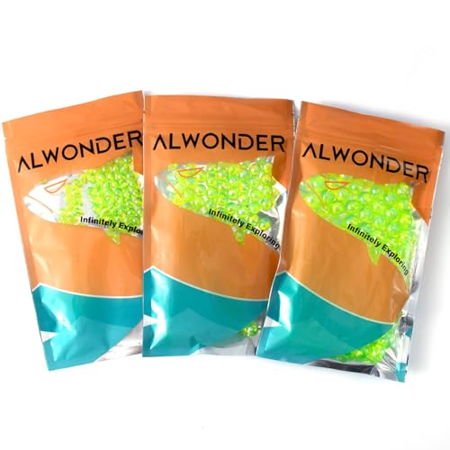 Alwonder 100-Pack Fishing Beads Holographic Beads for Fishing Rigs Lures Salmon Trout Steelhead Fish Bead Saltwater Freshw...