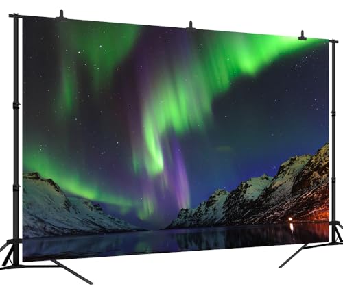 CapiSco Northern Lights Backdrop 7x5FT Arctic Snow-Capped Mountains Lake Scenery Northern Lights Landscape Polar Lights Ba...
