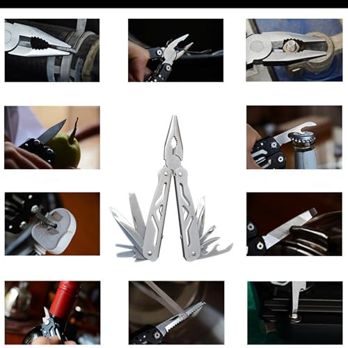 Multitool Pliers, 12-In-1 Premium Portable EDC Multitool, Professional Pliers Pocket Knife with Safety Locking, Multipurpo...