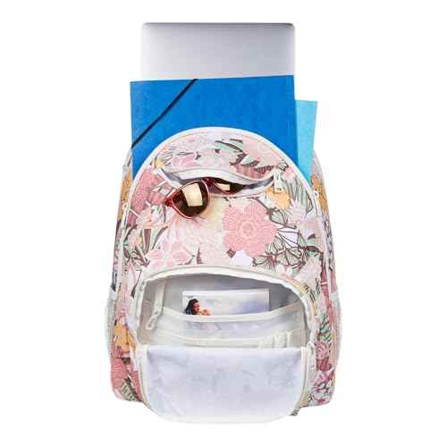 Roxy Women Shadow Swell Backpack | Travel | Everyday Carry | Work | Gym | 21L | Recycled Polyester, White Viva La Vida, One Size