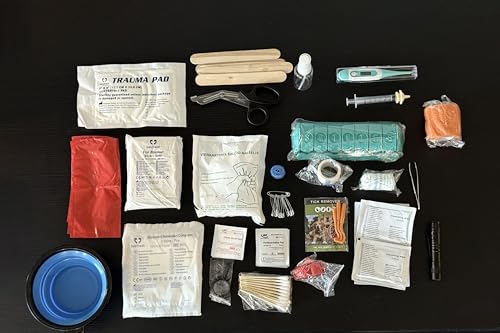 RescueNow Pet First Aid Kit – 50-Piece Emergency Kit for Dogs, Cats & Small Pets – Compact & Portable Case with Bandages, ...