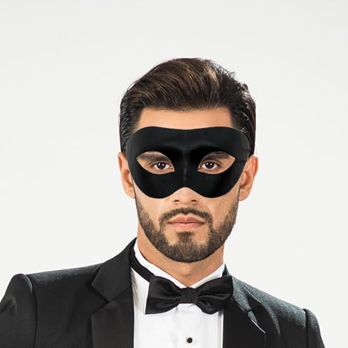 HGJST HGJSTMasquerade Mask for Men Black, Halloween Venetian Adult Masquerade Masks, Black Mardi Gras Mask (Mr.ZL…