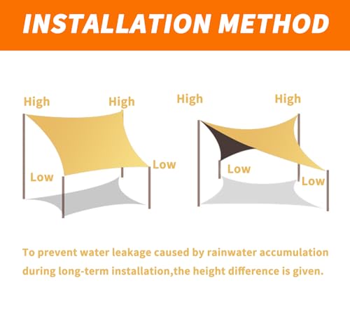 OOTONAT 16' x 20' Rectangular Sun Sail Shades Canopy UV Block Outdoor Shades for Patio Garden Backyard Pergola Shade Cover...