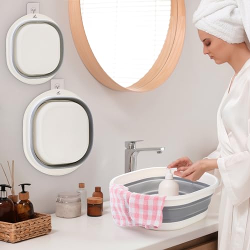 Goaste 3 Pack Collapsible Wash Basin, Portable Washing Basin, Foldable Dish Tub Square, Space Saving Plastic Washtub for D...