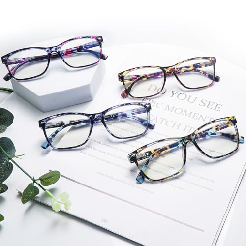 CLASAGA Progressive Multifocus Reading Glasses for Women, Pattern Print Blue Light Block Stylish Ladies Computer Readers