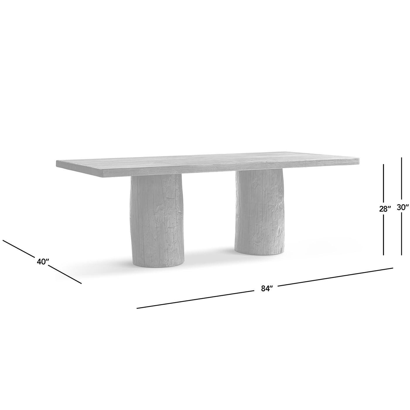 Jennifer Taylor Home Arbor 84" Solid Reclaimed Elm Double Pedestal 8-Person Dining Table, Heritage Medium-Dark Brown Reclaimed Elm