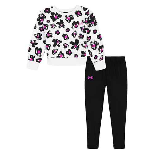 Under Armour UA PRINTED CREWNECK SET, White Floral Crewneck, 2T