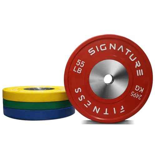 Fitvids 2" Olympic Competition Bumper Plate with Steel Hub for Strength Training and Powerlifting - Minimal Bounce