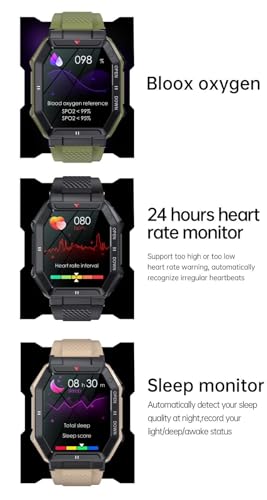 Smart Watch for Unihertz Tank 3 Pro Military Smart Watch for Men (Answer/Make Call), 1.85in HD Tactical Sports Rugged Smar...