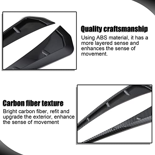 Miytsya 2 PCS Car Fender Side Vents, ABS Carbon Fiber Spoiler, Fender Decorative Stickers, Air Flow Intake Hole Grille Aut...