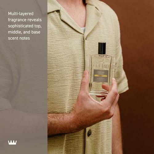 Cremo Cologne For Men - Vintage Suede Mens Cologne Spray, A Combination of White Moss, Rich Amber, and Smooth Suede, Multi-Layered Signature Men's Fragrances, 3.4 Fl Oz