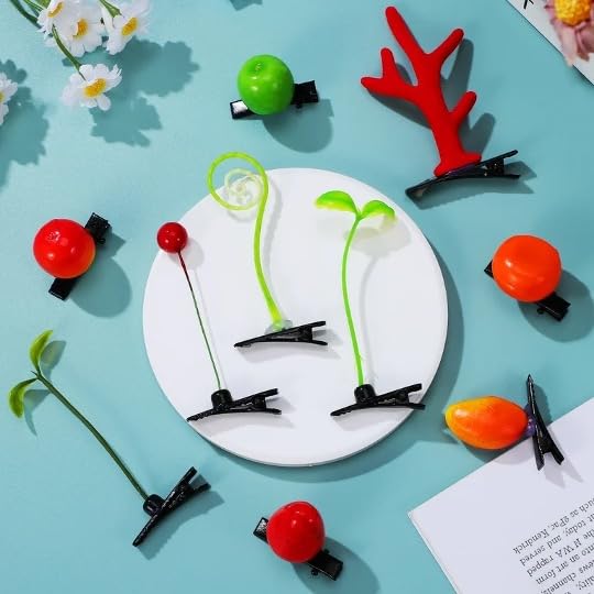 50PC MIXED Bean Sprout Hair Clips Pack Little Leaf Leaves Rave Plur Festival EDM Concert Flower Grass Cute Small Straight ...