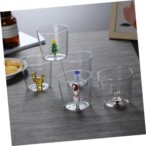 SHOWERORO Snowman Glass Transparent Beverage Cup Adorable Party Drinkware for Bar Supplies Beer and Water Unique Design fo...