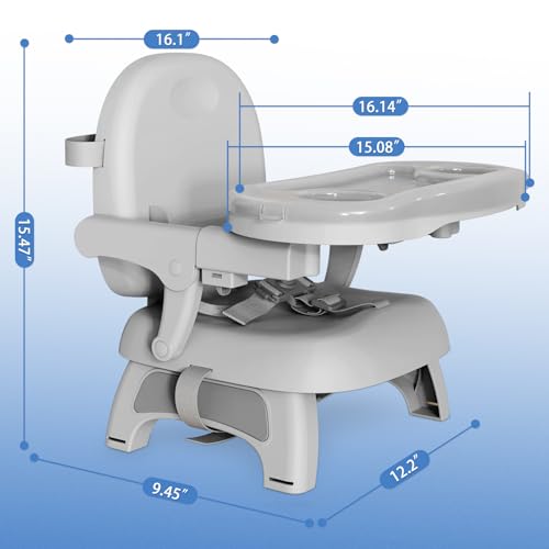 Mostop Baby Booster Seat for Dining Table: High Chair Folding Travel Baby Booster with Removal Tray, Easy Clean, Height Ad...