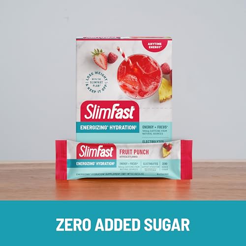 SlimFast Hydration Packets, Intermittent Fasting Electrolytes, Drink Mix Packets, Intermittent Fasting Powder, Energy Powd...