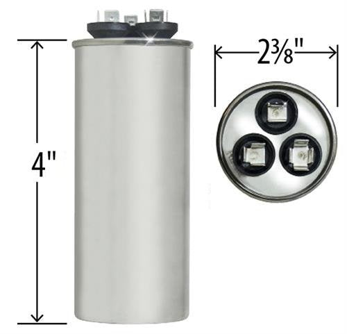 PowerWell 45+5 MFD 45/5 uf 370 or 440 Volt Dual Run Round Capacitor PW-45/5/R for Condenser Straight Cool or Heat Pump Air Conditioner - Guaranteed to Last 5 Years