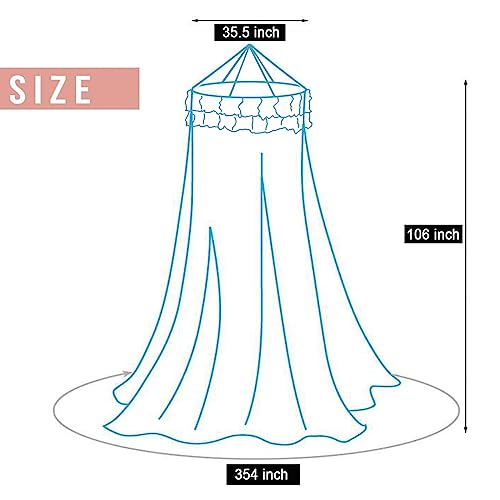 Kertnic Mosquito Net Bed Canopy for Girls, Princess Canopy Bed Curtain Fine Sheer Mesh Dome Bed Canopies, Kids & Adults La...