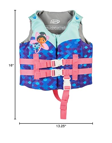 SwimWays Gabby's Dollhouse Swim Trainer Life Jacket, US Coast Guard Approved Life Vest Kids Swim Vest, Pool Floats & Life ...