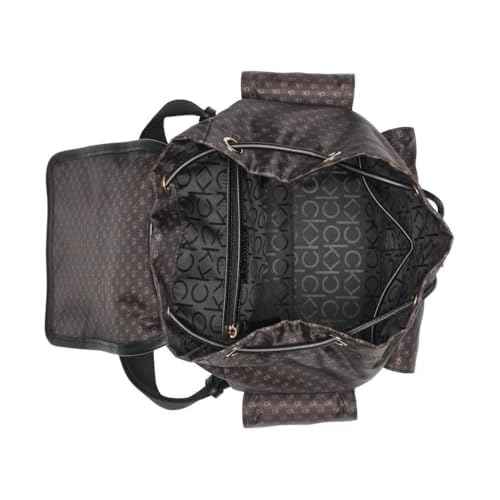 Calvin Klein Elora Organizational Backpack, Brown/Khaki/Black, One Size
