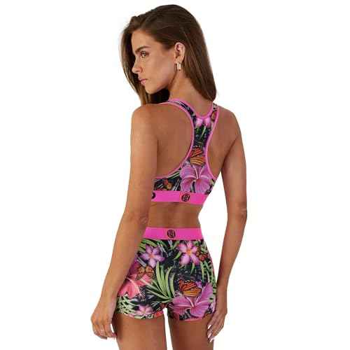 PSD Underwear Womens Sports Bra - Western Print, Medium Support Sports Bras for Women, Womens Racerback Sports Bras