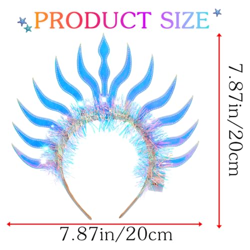 Urieo Light Up Halo Headband Glowing Festival Christmas Hair Accessories