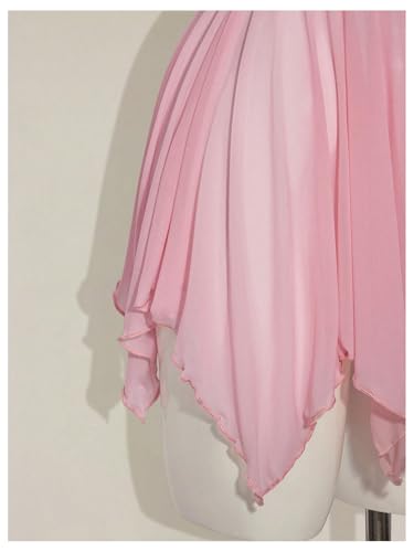 SOLY HUX Women's Y2k Mesh Sheer Sequin Mini Dress V Neck Spaghetti Strap Ruffle Flowy Party Going Out Dresses
