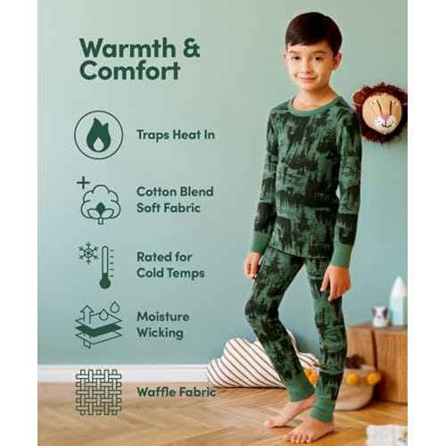 Fruit of the Loom Boys Premium 2-Pack Thermal Waffle Bottom