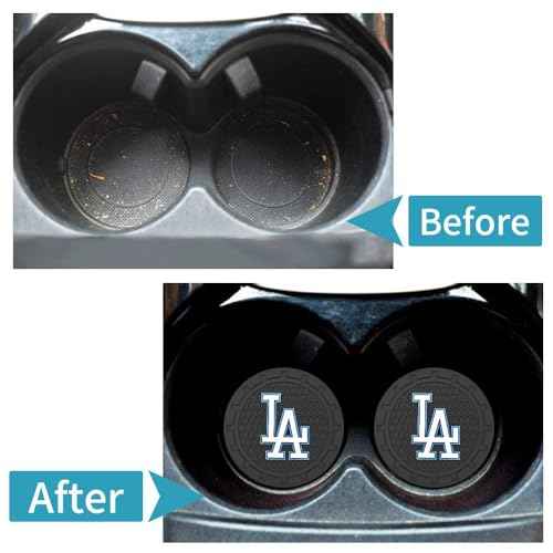 Silicone Dodgers Car Cup Holder Coasters,Baseball Fans Car Coasters for LA Dodgers Fans, Non-Slip Universal Fit Cup Holder Insert