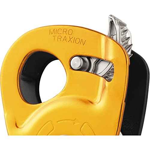 Petzl Unisex_Adult Seilrollen Micro Traxion Cable Pulley, Yellow, Standard Size
