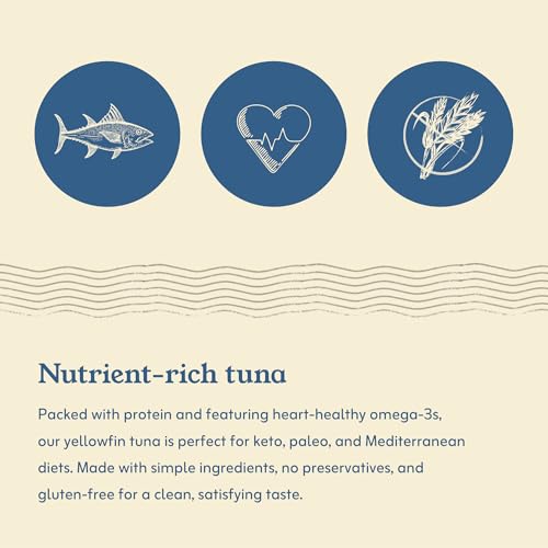 Van Camp's Seafood Solid Light Yellowfin Tuna in Oil, 4-5 oz. Cans (Pack of 6), Wild Caught Canned Tuna