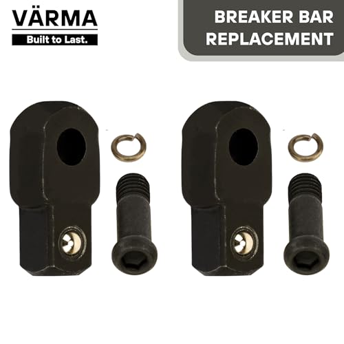 VÄRMA 3/8" Drive Breaker Bar Replacement Head Kit 2PCS – CR-MO Flex Head Repair Set with Drive Squares, Screws & Washers –...